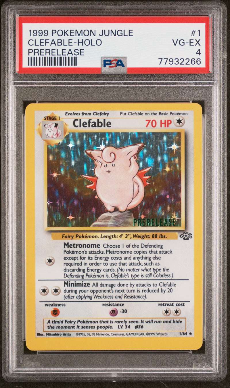 1999 Jungle - Unlimited English League Prerelease Promo Clefable #1 PSA 4