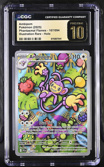 Pokémon Phantasmal Flames Ambipom #107/094 Illustration Rare Holo CGC 10