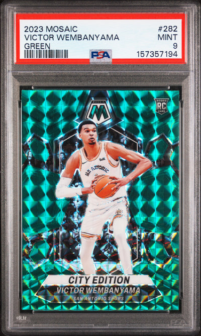 2023 Panini Mosaic Green Victor Wembanyama #282 PSA 9