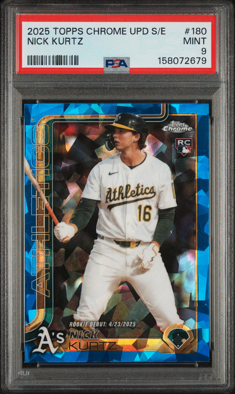 2025 Topps Chrome Update Sapphire Nick Kurtz #USC180 PSA 9