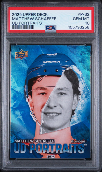 2025 Upper Deck UD Portraits Matthew Schaefer #P32 PSA 10