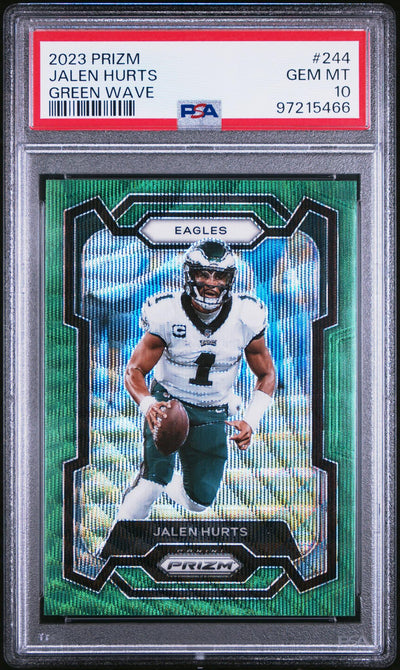 2023 Panini Prizm Prizms Green Wave Jalen Hurts #244 PSA 10