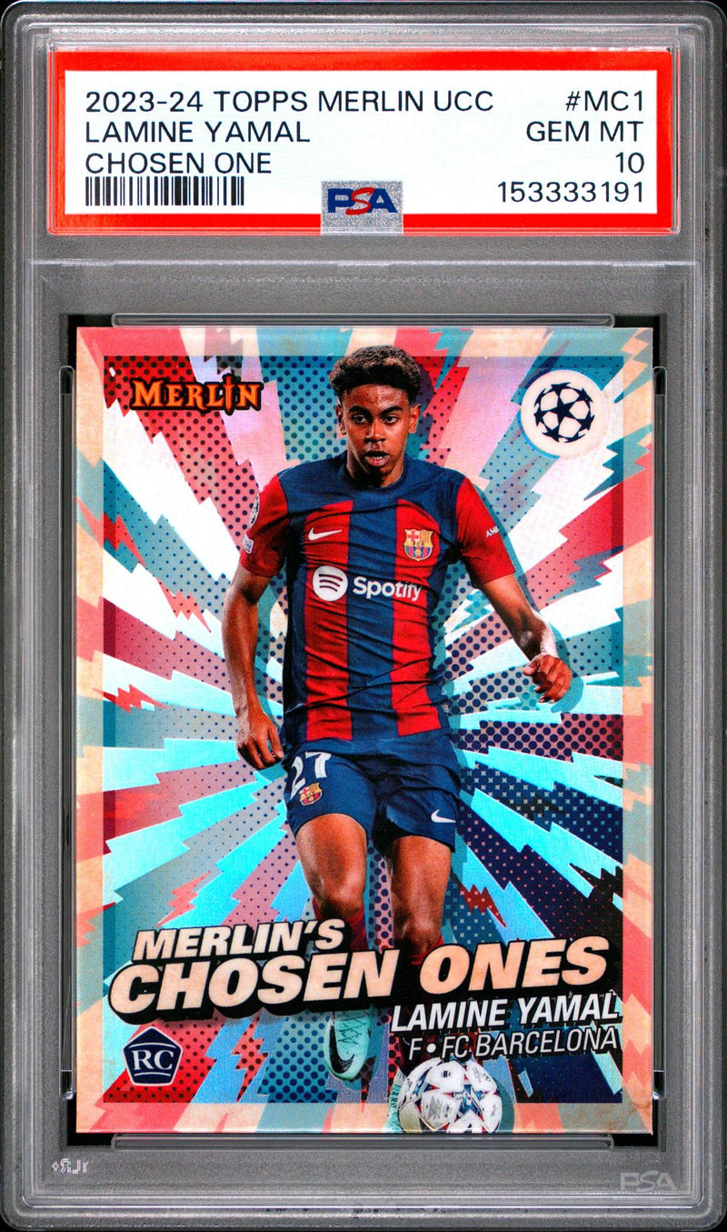 2023 Topps Merlin UEFA Club Competitions Chosen Ones Lamine Yamal #MC1 PSA 10