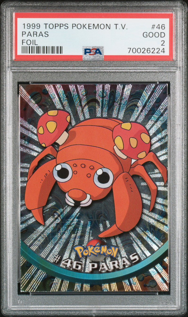 1999 Pokemon Tv Animation Series 1 Foil Paras #46 PSA 2