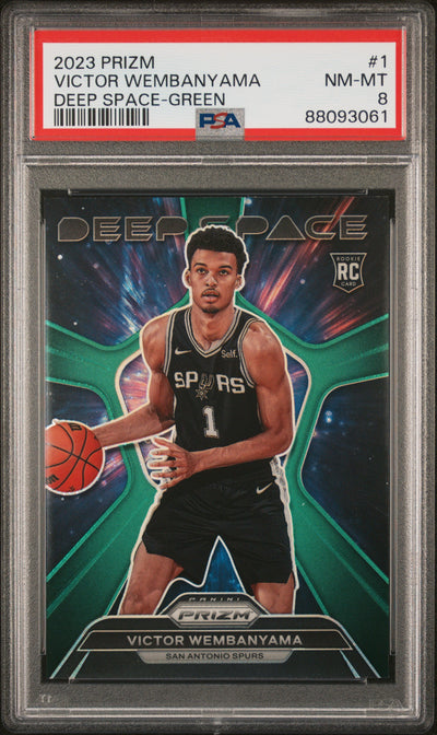 2023 Panini Prizm Deep Space Green Prizm Victor Wembanyama #1 PSA 8
