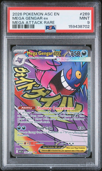 2026 Pokemon Mega Evolution Ascended Heroes Mega Attack Rare Mega Gengar Ex #269 PSA 9