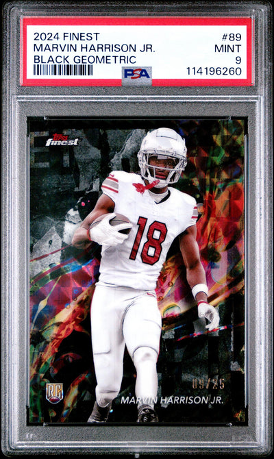 2024 Topps Finest Black Geometric Marvin Harrison Jr. #89 PSA 9