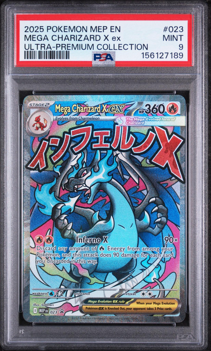 2025 Pokemon Mega Evolution Black Star Promo Ultra Premium Collection Mega Charizard X Ex #023 PSA 9
