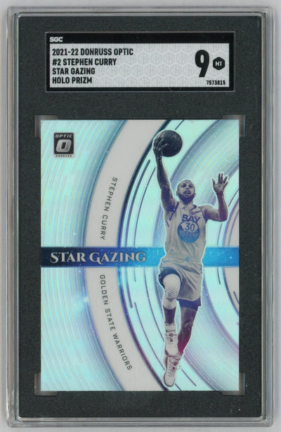 2021-22 Donruss Optic Star Gazing Stephen Curry #2 Holo Prizm SGC 9