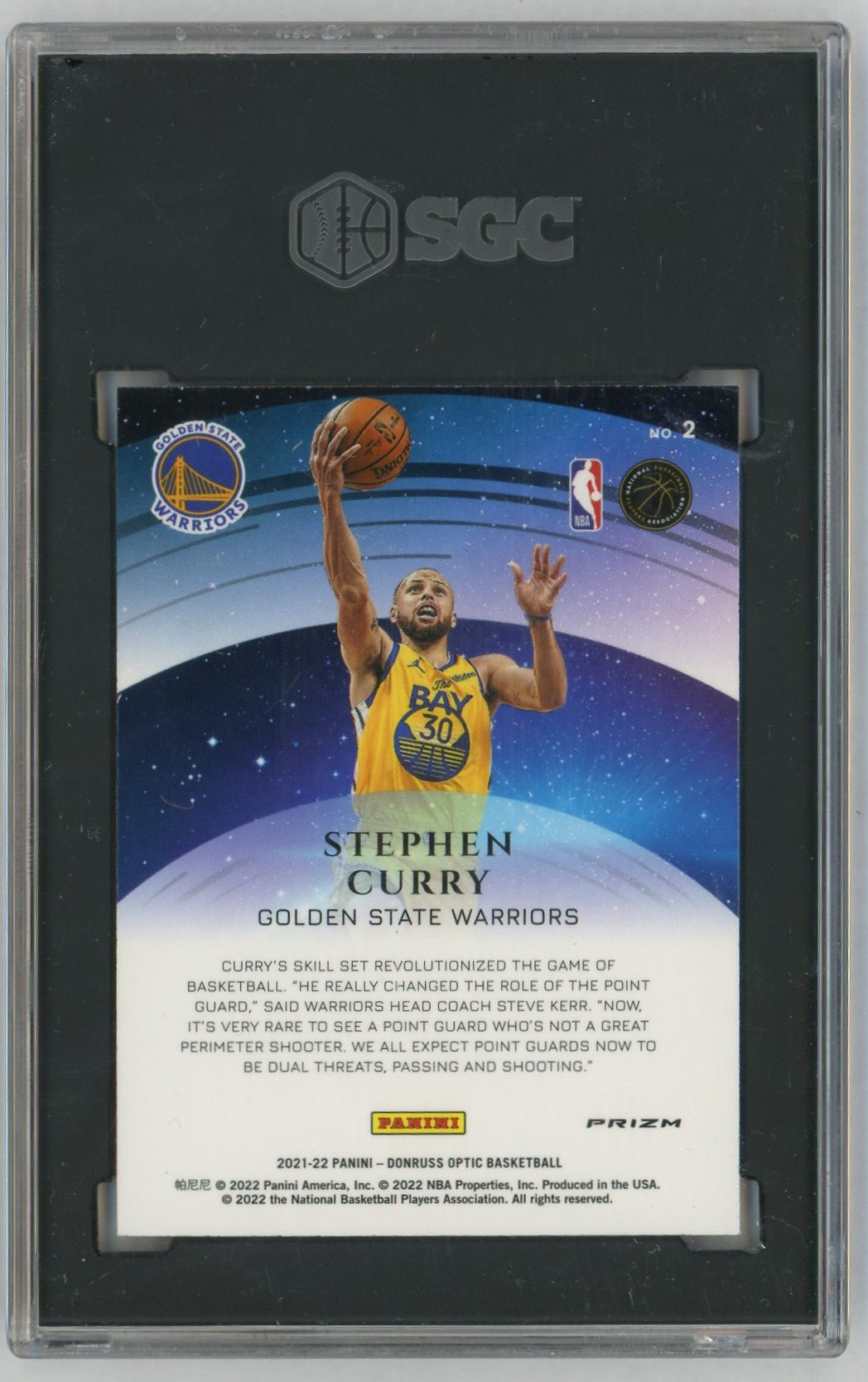 2021-22 Donruss Optic #2 Stephen Curry Star Gazing Holo SGC 9