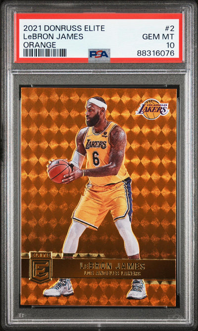 2021 Elite Orange LeBron James #2 PSA 10
