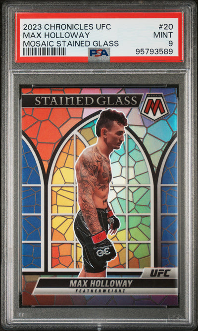 2023 Panini Chronicles UFC Mosaic Stained Glass Max Holloway #20 PSA 9