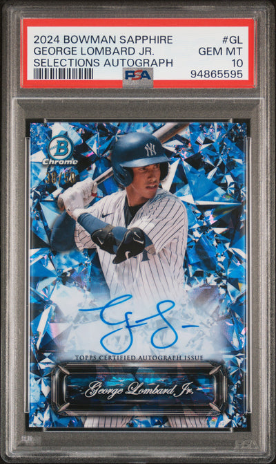 2024 Bowman Chrome Sapphire Sapphire Selections Autographs George Lombard Jr. #SSAGL /50 PSA 10