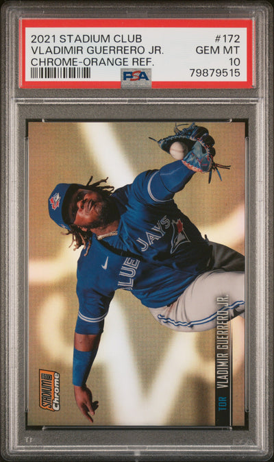 2021 Topps Stadium Club Chrome-Orange Refractor Vladimir Guerrero Jr. #172 PSA 10