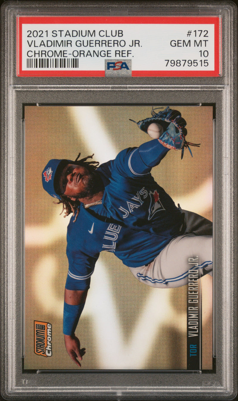 2021 Topps Stadium Club Chrome-Orange Refractor Vladimir Guerrero Jr. #172 PSA 10
