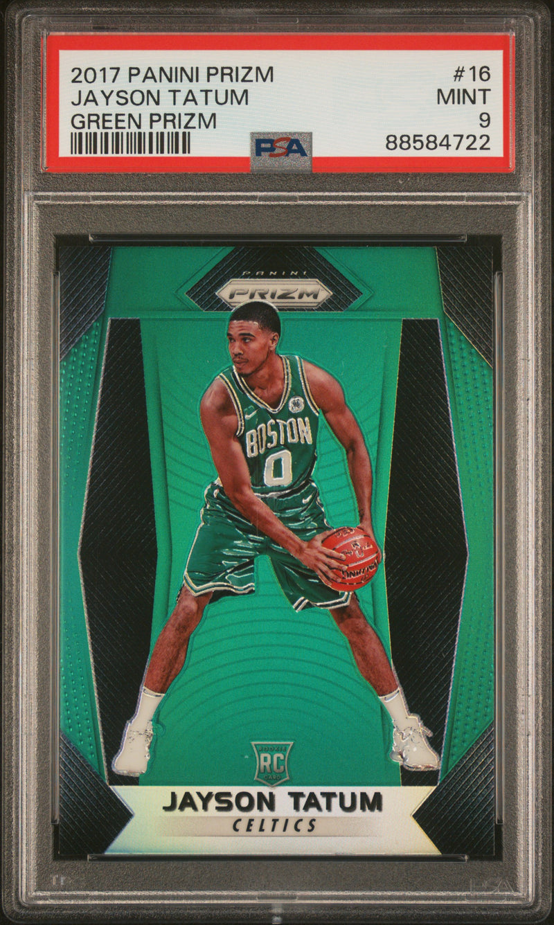 2017 Panini Prizm Green Prizm Jayson Tatum #16 PSA 9
