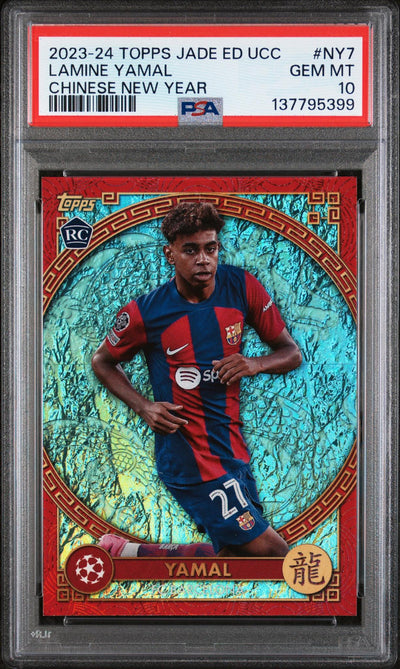 2023 Topps UEFA Club Competitions Jade Edition Chinese New Year Insert Lamine Yamal #NY7 PSA 10