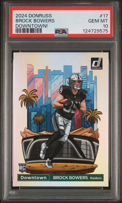 2024 Panini Donruss Downtown Brock Bowers #17 PSA 10