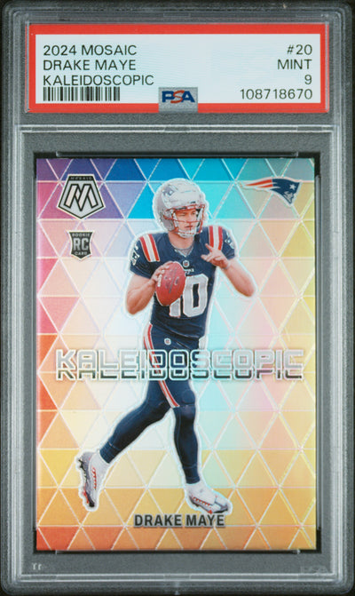 2024 Panini Mosaic Kaleidoscopic Drake Maye #20 PSA 9