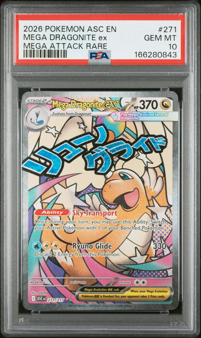 2026 Pokemon Mega Evolution Ascended Heroes Mega Attack Rare Mega Dragonite Ex #271 PSA 10