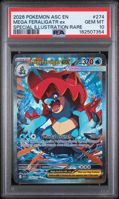 2026 Pokemon Mega Evolution Ascended Heroes Special Illustration Rare Mega Feraligatr Ex #274 PSA 10