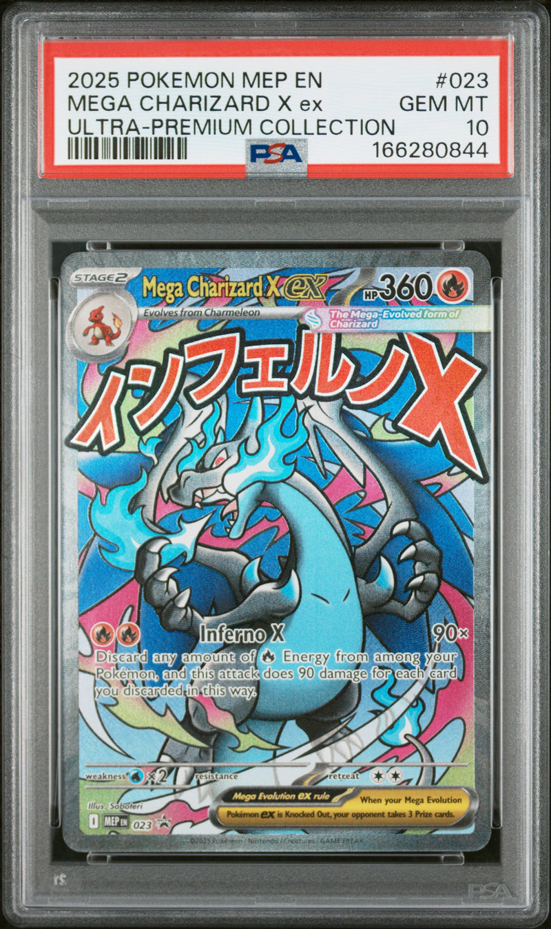 2025 Pokemon Mega Evolution Black Star Promo Ultra Premium Collection Mega Charizard X Ex #023 PSA 10