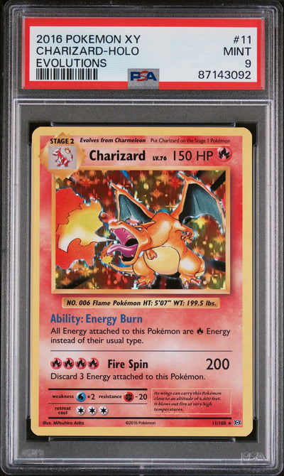 2016 Pokemon XY Evolutions Holo Charizard #11 PSA 9