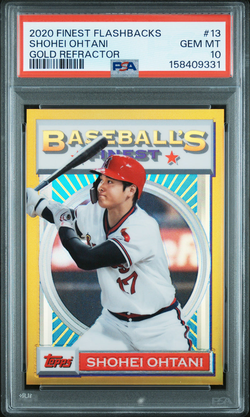 2020 Finest Flashbacks Gold Refractor Shohei Ohtani #13 /50 PSA 10