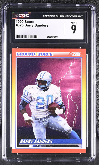 1990 Score Barry Sanders #325 Ground Force CGC 9