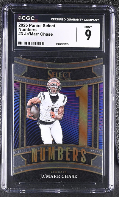 2025 Panini Select Ja'Marr Chase #3 Numbers CGC 9