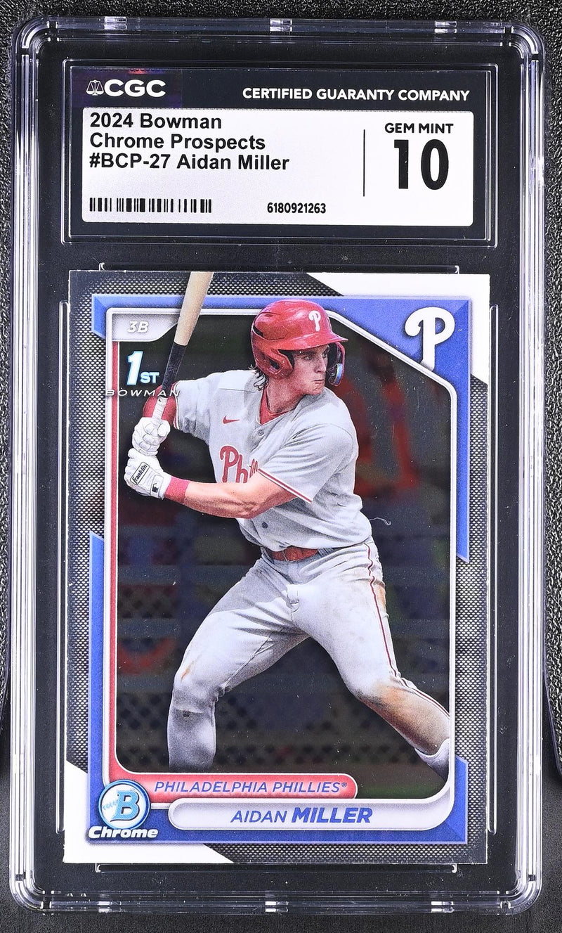 2024 Bowman Chrome Prospects Aidan Miller #BCP-27 1st Bowman CGC 10