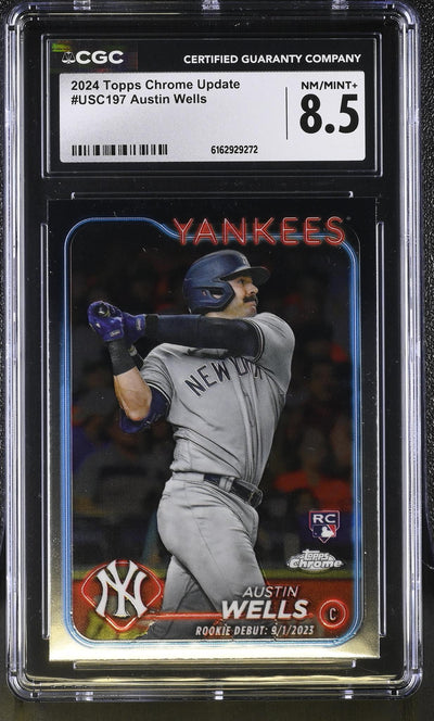 2024 Topps Chrome Update Austin Wells #USC197 Rookie CGC 8.5