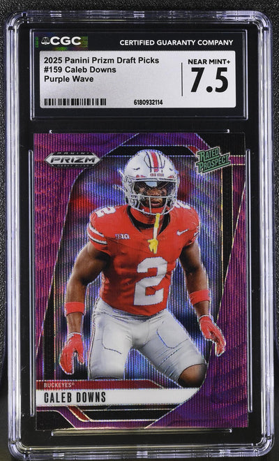 2025 Panini Prizm Draft Picks Caleb Downs #159 Purple Wave CGC 7.5