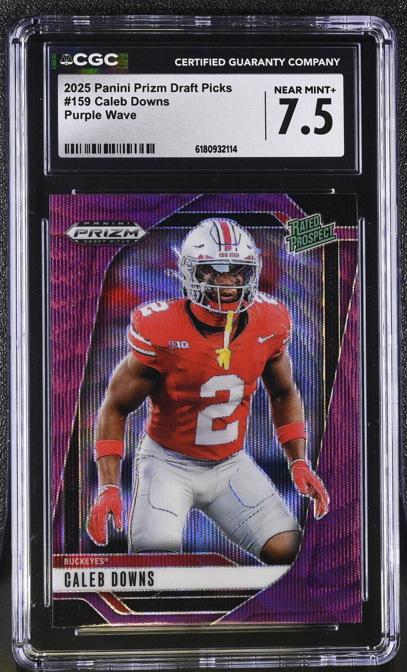 2025 Panini Prizm Draft Picks Caleb Downs #159 Purple Wave CGC 7.5