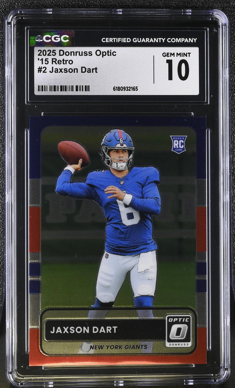 2025 Donruss Optic Jaxson Dart #2 Rookie '15 Retro CGC 10