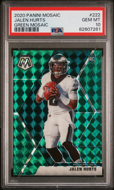 2020 Panini Mosaic Green Jalen Hurts #222 PSA 10