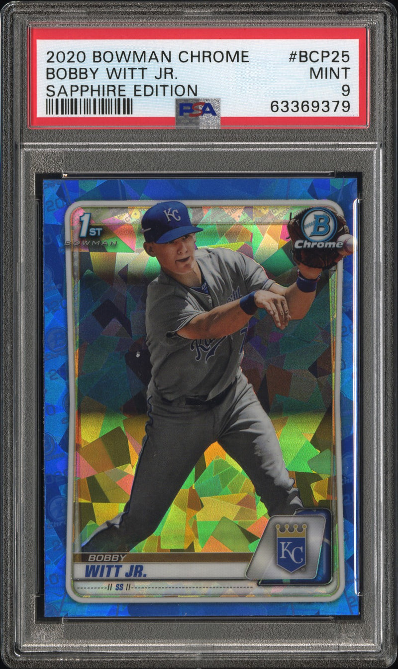 2020 Bowman Sapphire Chrome Prospect Bobby Witt Jr. #BCP25 PSA 9