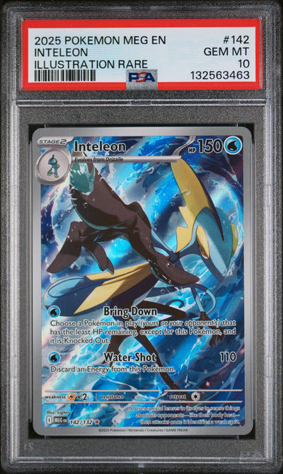 2025 Pokemon Mega Evolution Illustration Rare Inteleon #142 PSA 10