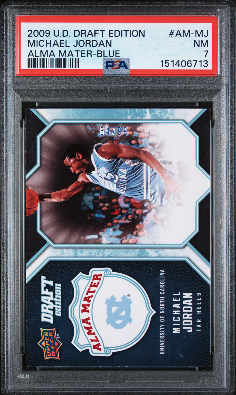 2009 Upper Deck Draft Edition Alma Mater Blue Michael Jordan #AMMJ /99 PSA 7