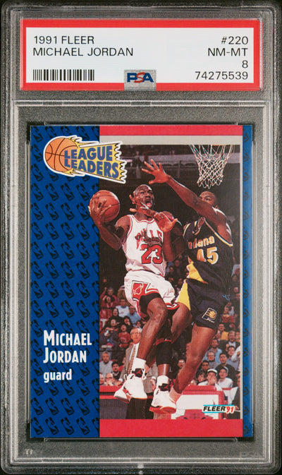 1991 Fleer League Leaders Michael Jordan #220 PSA 8