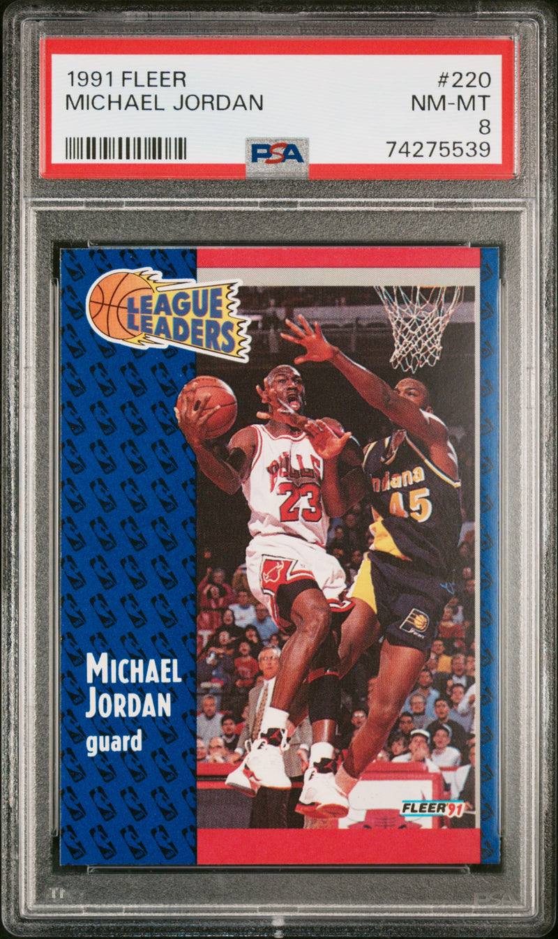 1991 Fleer League Leaders Michael Jordan #220 PSA 8