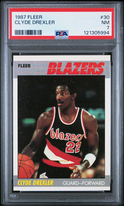 1987 Fleer Clyde Drexler #30 PSA 7