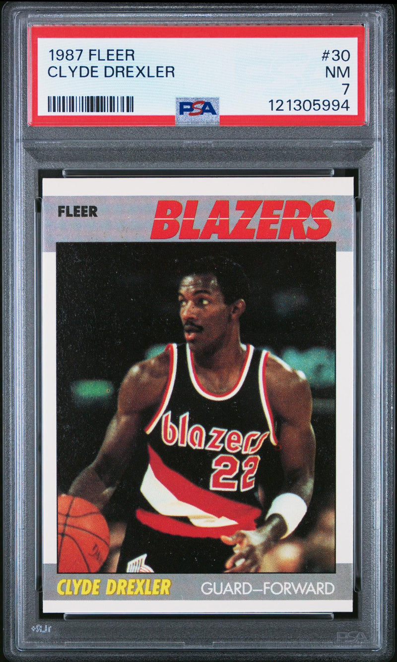 1987 Fleer Clyde Drexler #30 PSA 7