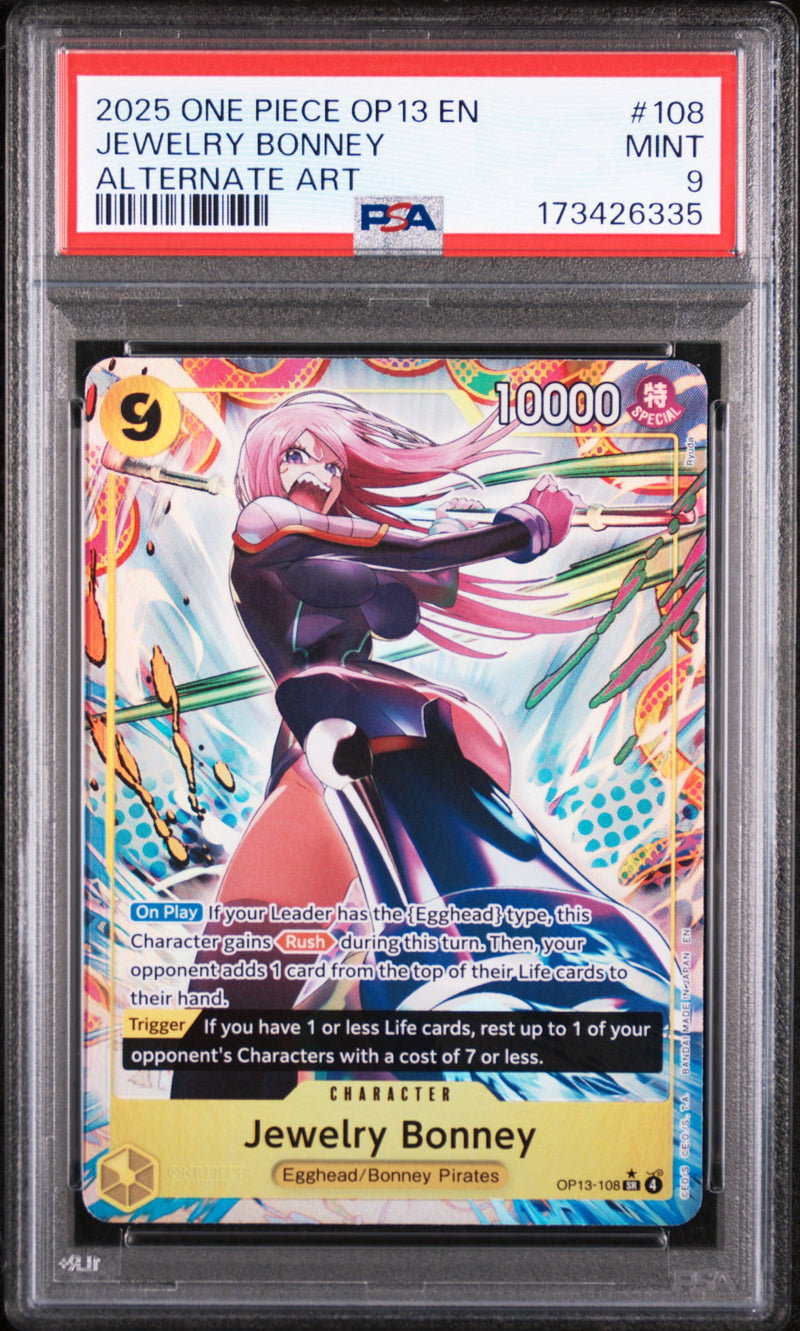 2025 One Piece Card Game Carrying On His Will Alternate Art Jewelry Bonne #OP13108 PSA 9