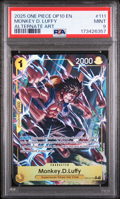 2025 One Piece Royal Blood Alternate Art Monkey D. Luffy #OP10-111 PSA 9