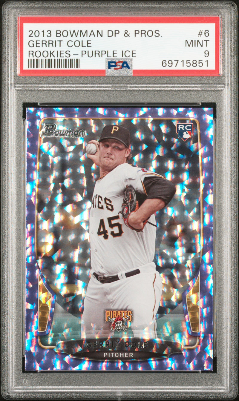 2013 Bowman Draft Purple Ice Gerrit Cole #6 /10 PSA 9