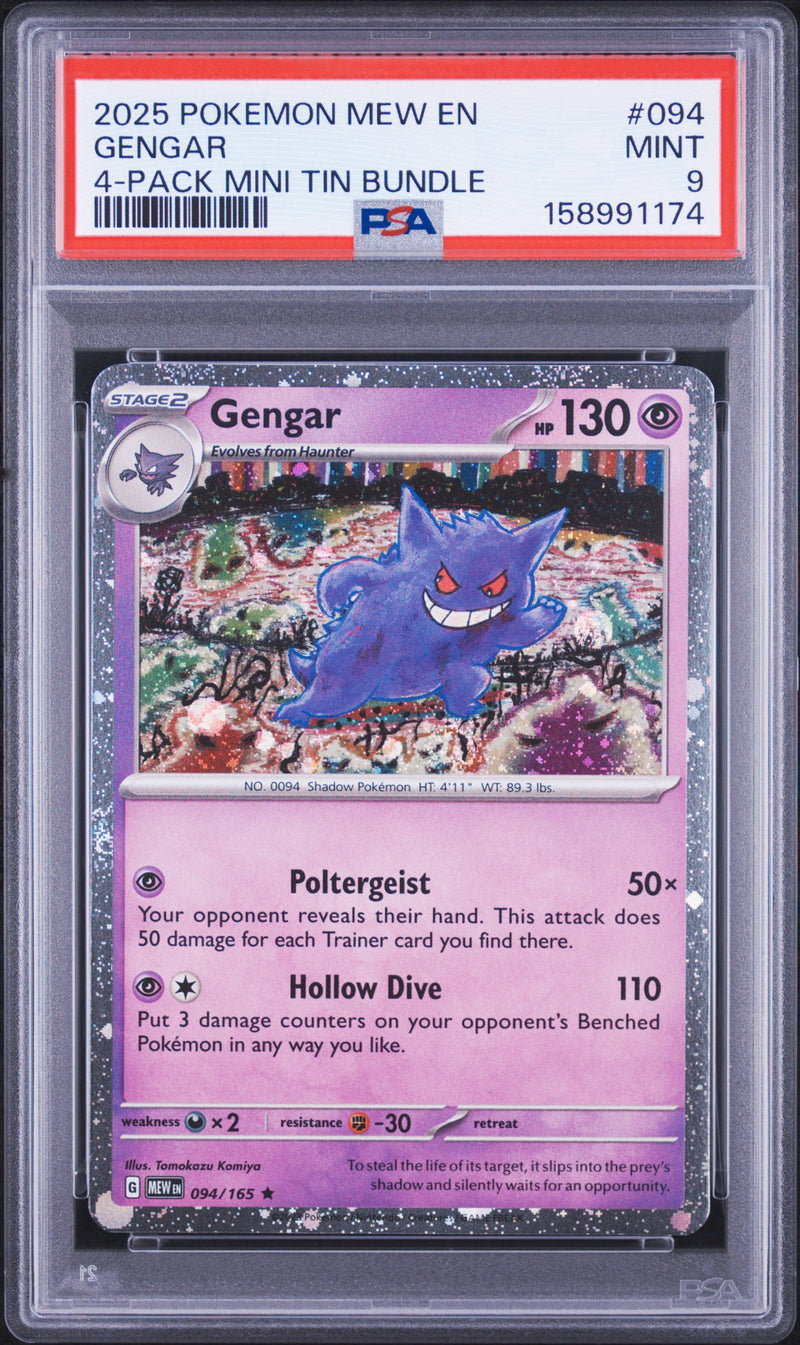 2023 Pokemon Scarlet and Violet 151 4 Pack Mini Tin Bundle Gengar #094 PSA 9