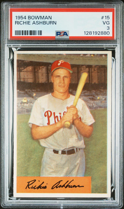1954 Bowman Richie Ashburn #15 PSA 3