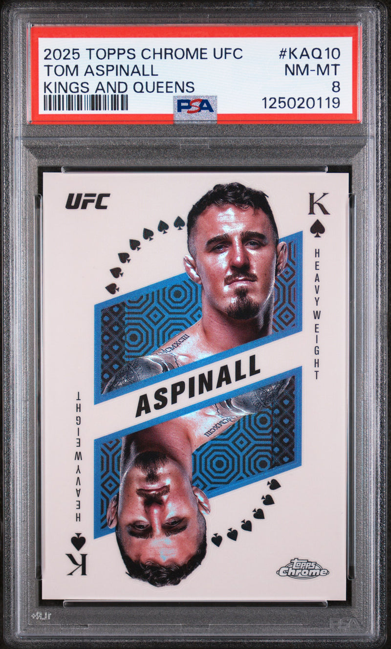 2025 Chrome UFC Kings and Queens Tom Aspinall #KAQ10 PSA 8