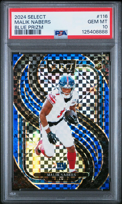 2024 Prizm Blue Malik Nabers #116 /175 PSA 10